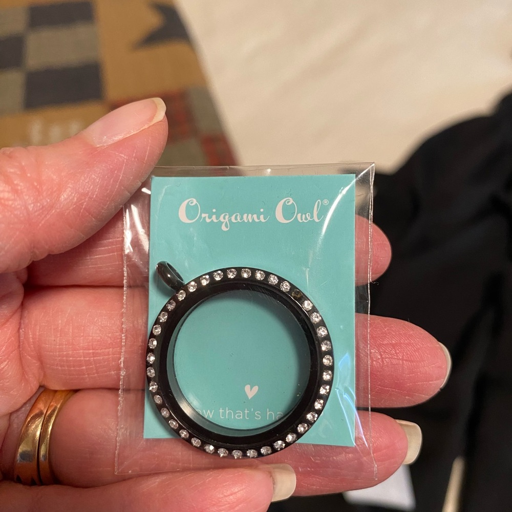 Origami Owl Black Locket with Crystals